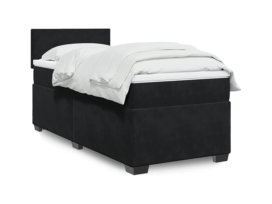 Boxspringbett mit Matratze Schwarz 80x200 cm Samt