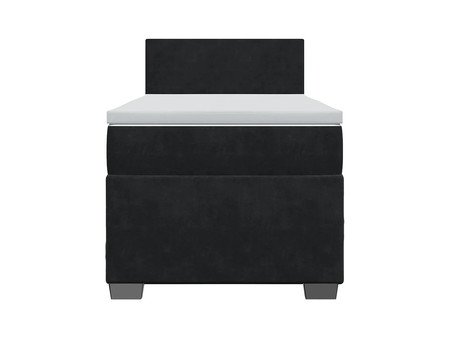 Boxspringbett mit Matratze Schwarz 80x200 cm Samt