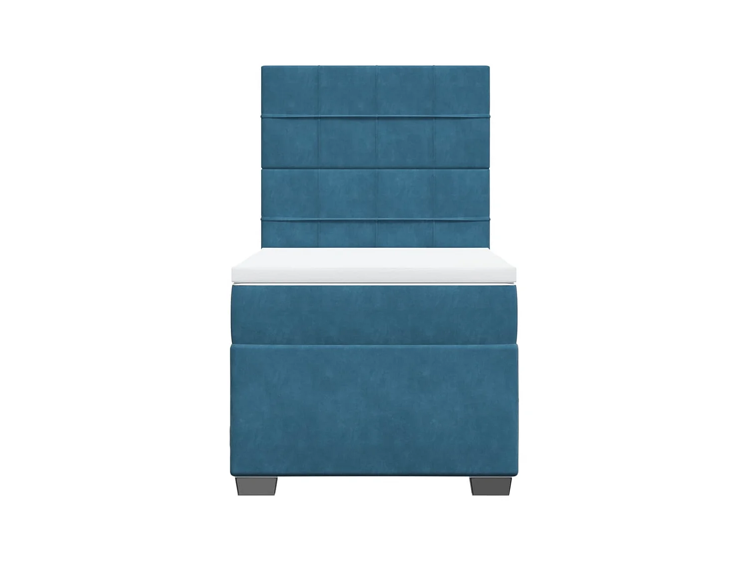 Boxspring met matras fluweel blauw 80x200 cm