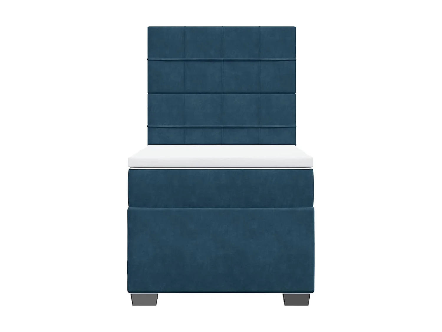 Cama boxspring com colchão 80x200 cm veludo azul