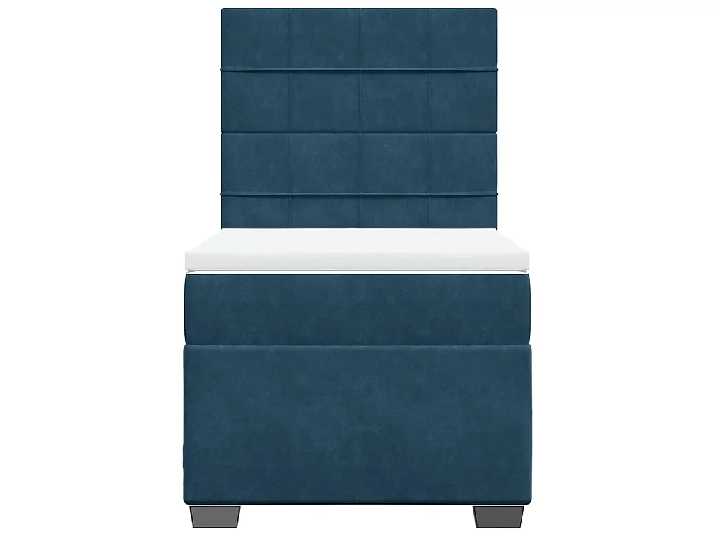 Giroletto a Molle con Materasso Blu 80x200 cm in Velluto