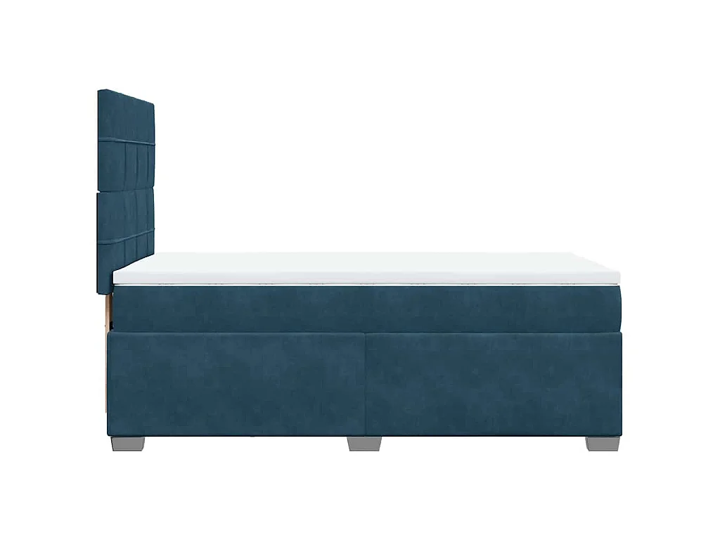 Giroletto a Molle con Materasso Blu 80x200 cm in Velluto