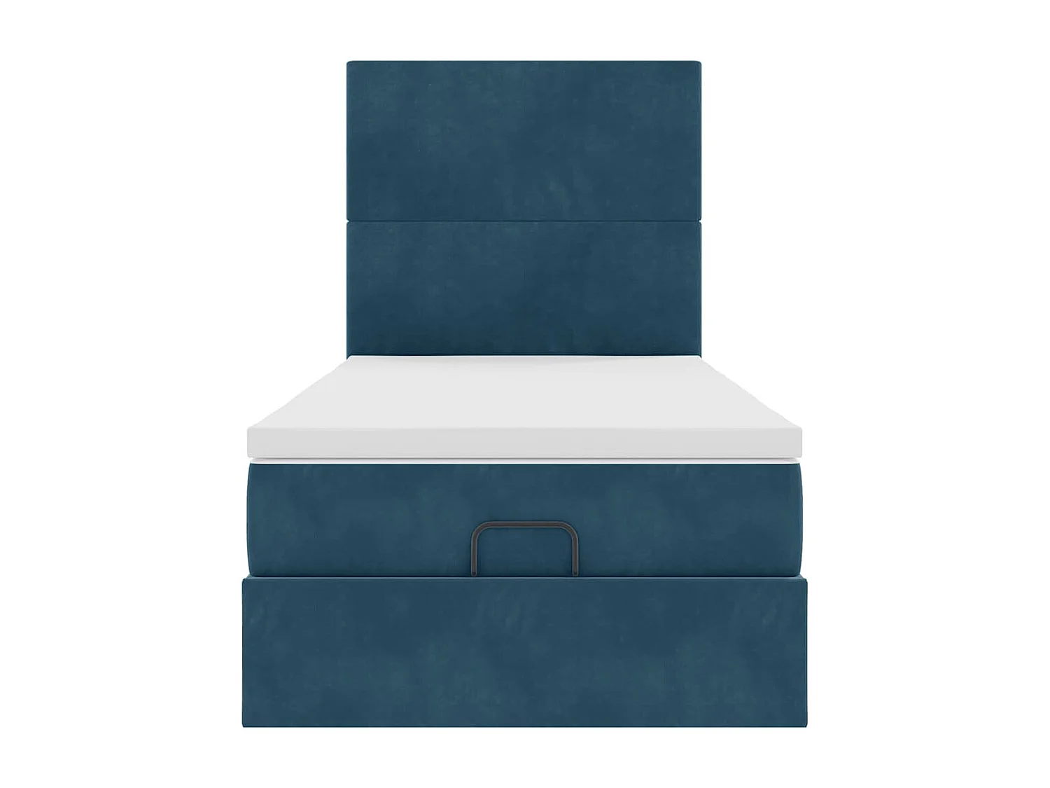 Cadre de lit ottoman avec matelas bleu foncé 80x200 cm velours