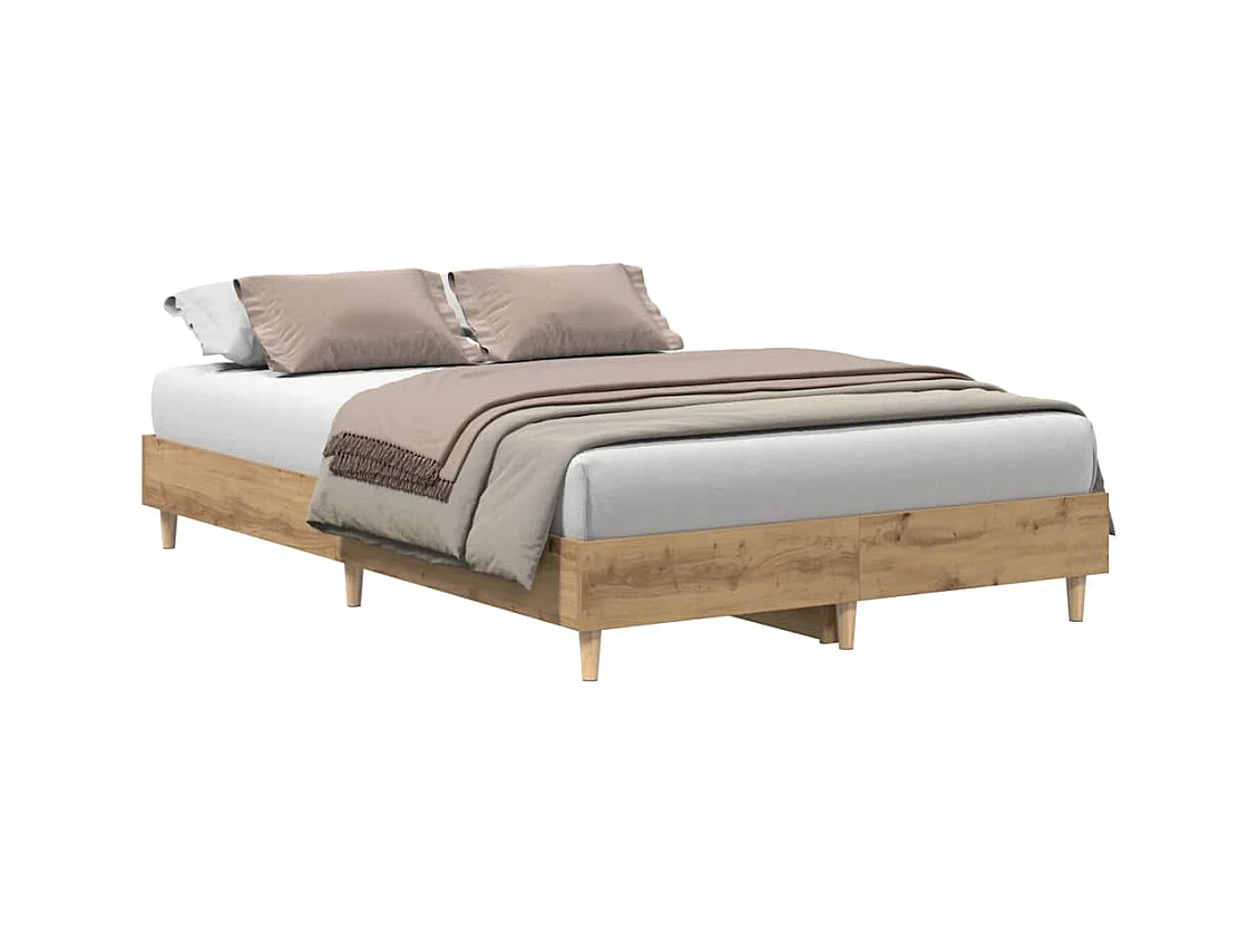 Bettgestell ohne Matratze Artisan-Eiche 135x190cm Holzwerkstoff