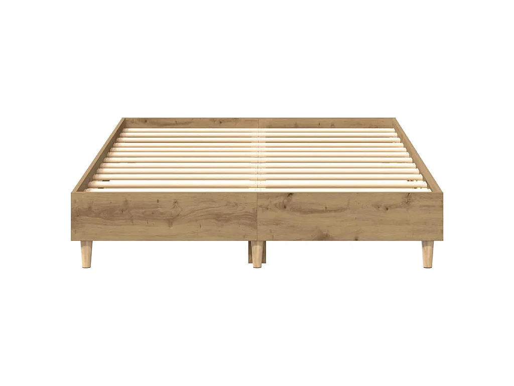 Estrutura de cama sem colchão 135x190 cm carvalho artesanal