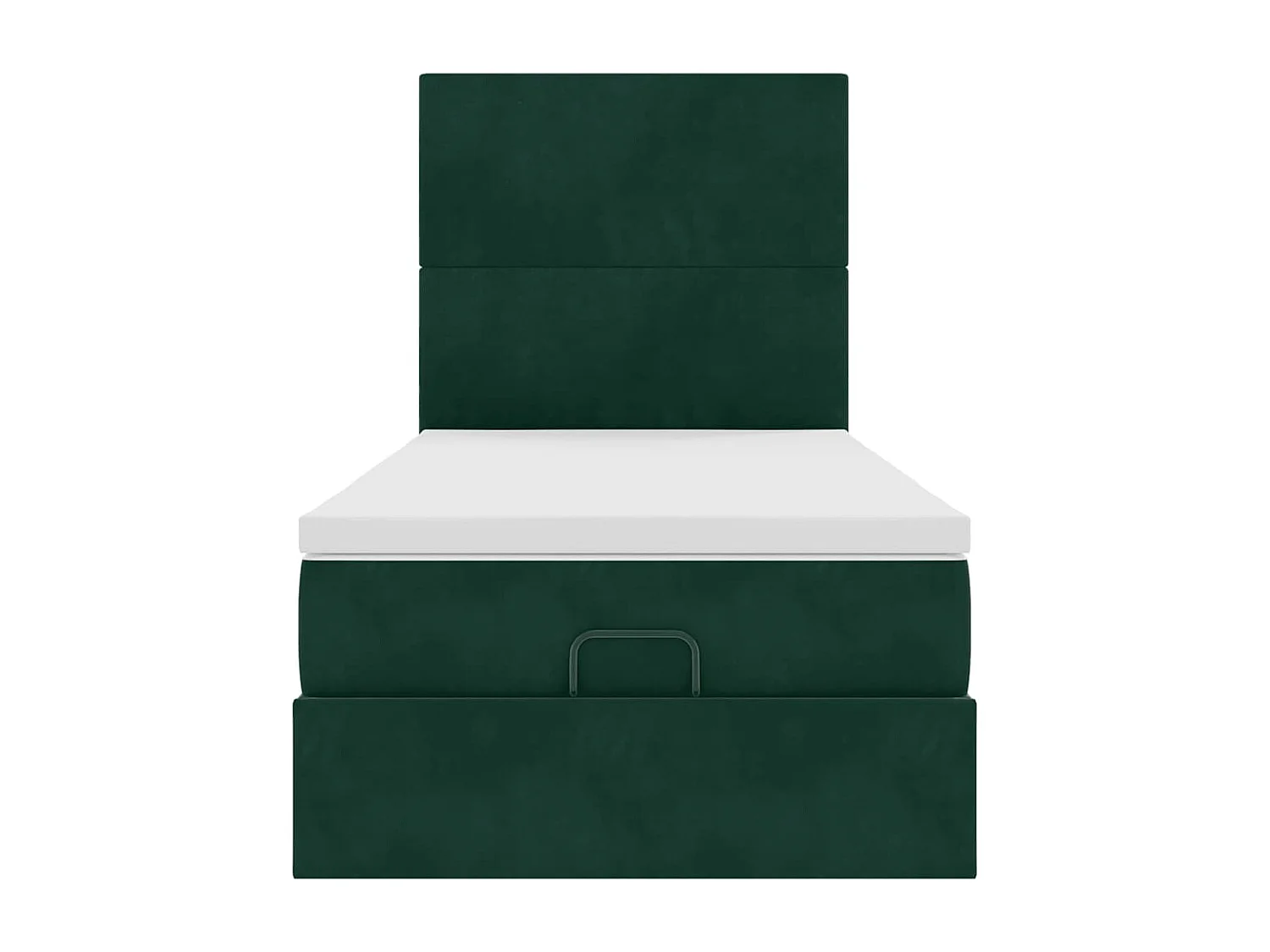Cadre de lit ottoman avec matelas vert foncé 80x200 cm velours
