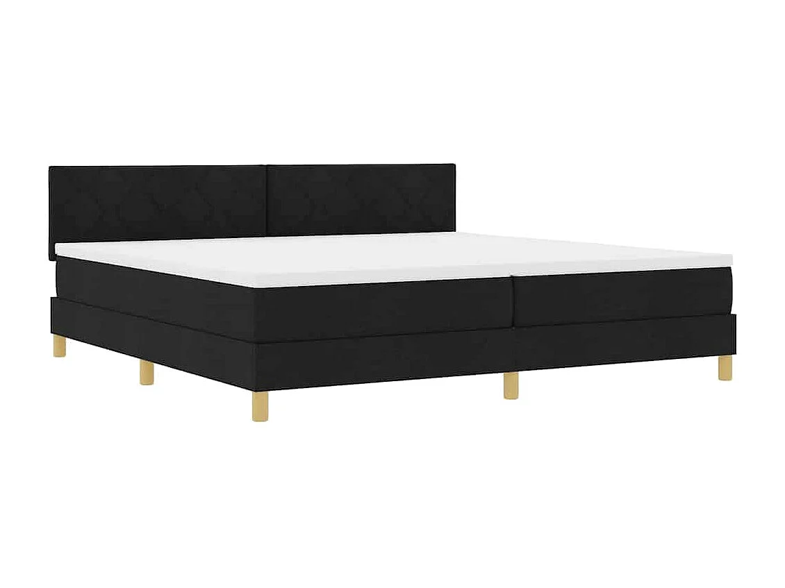 Lit boxspring avec matelas avec matelas Noir 200 x 200 cm tissu