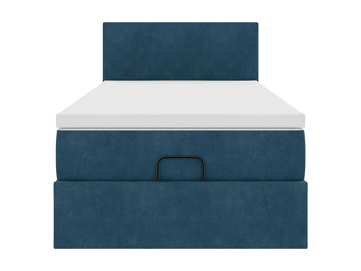 Estrutura cama otomana colchão 80x200 cm veludo azul escuro