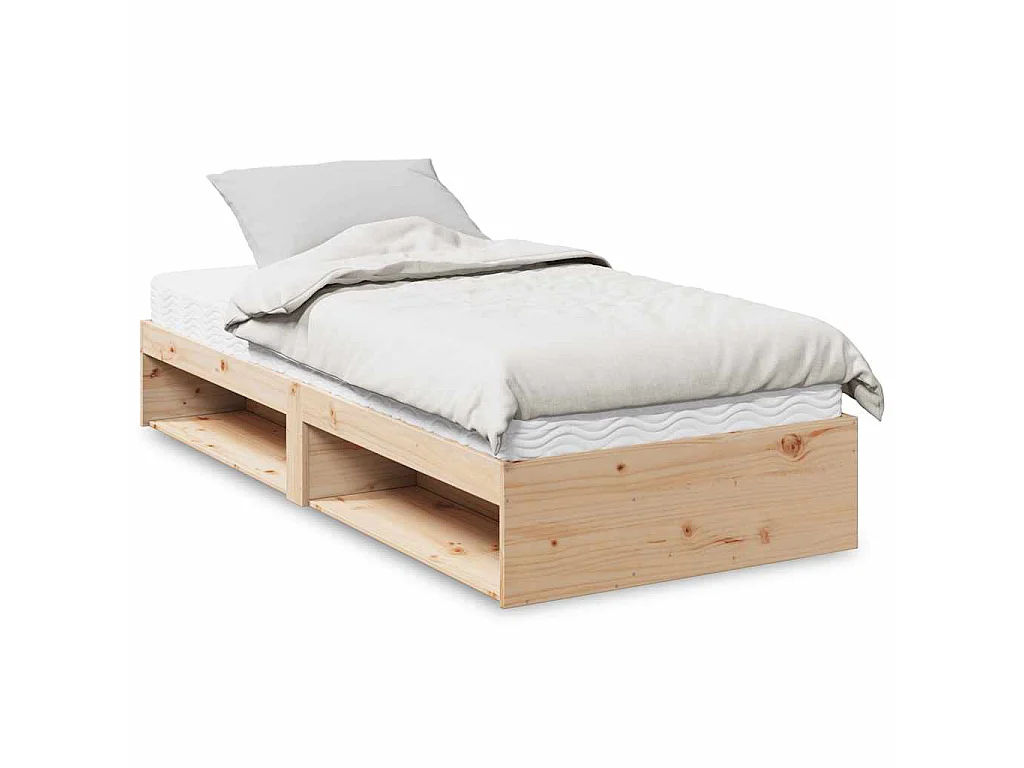 Sofá cama con colchón madera maciza de pino 80x200 cm