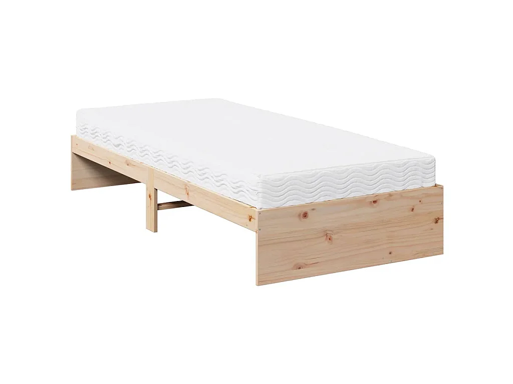 Sofá cama con colchón madera maciza de pino 80x200 cm