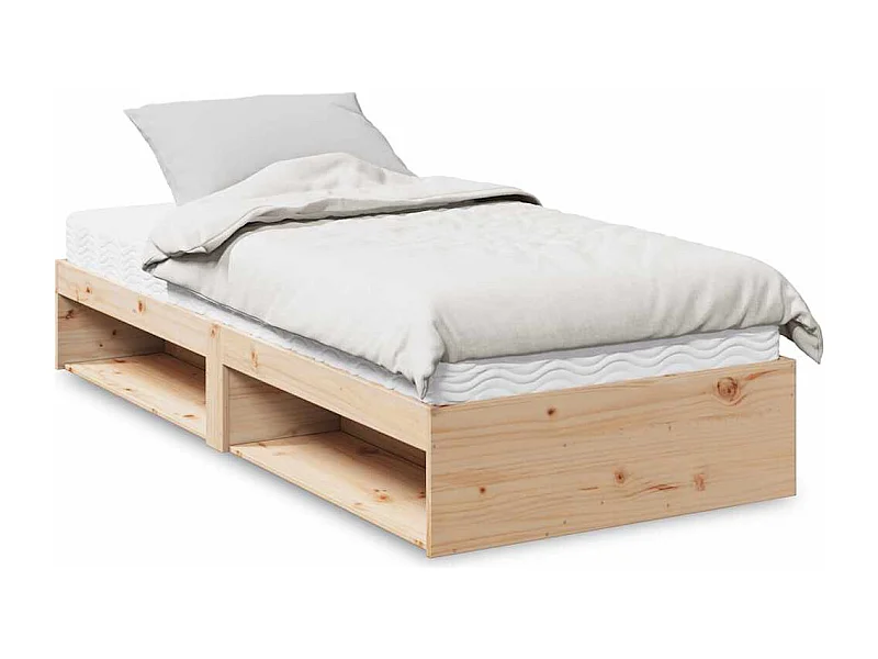 Divano Letto con Materasso 80x200 cm in Legno Massello di Pino