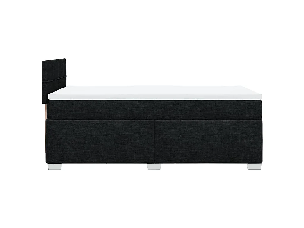 Cama com molas/colchão 80x200 cm tecido preto