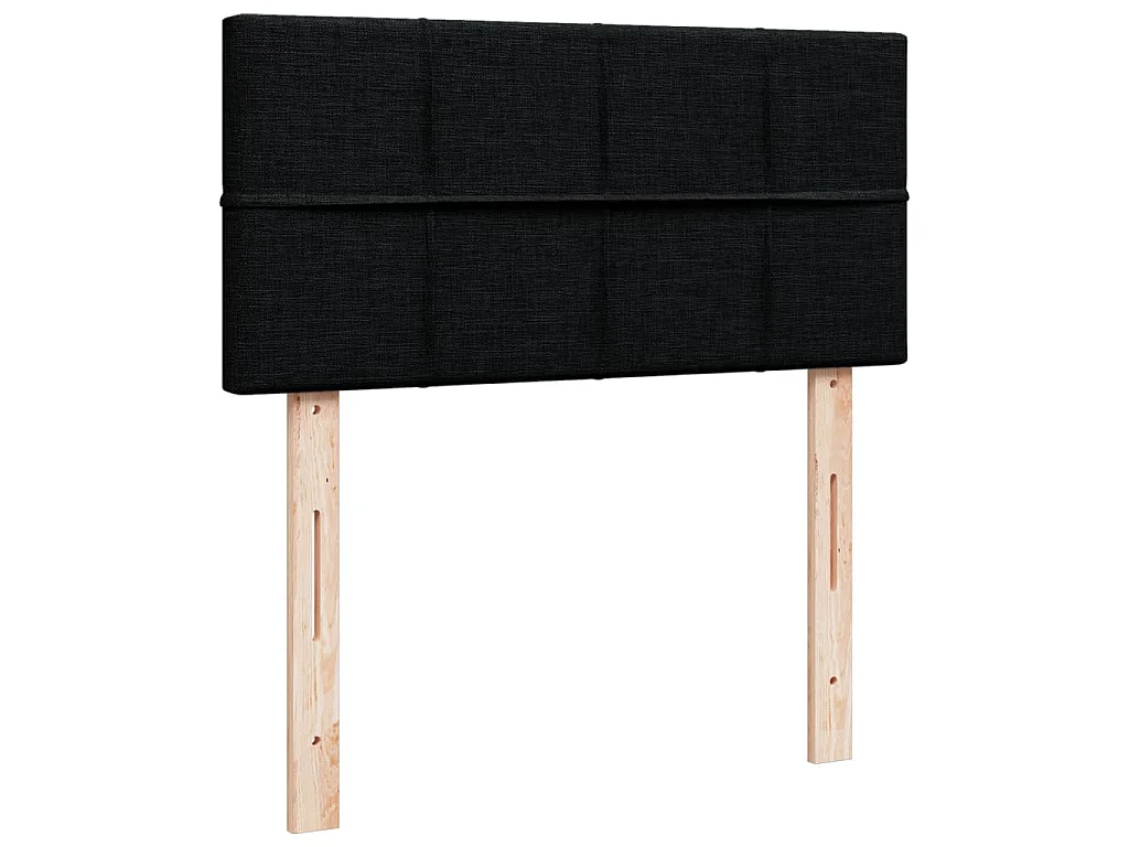 Cama com molas/colchão 80x200 cm tecido preto