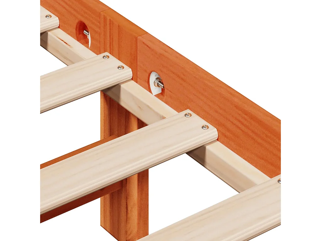 Cadre de lit sans matelas cire marron 75x190 cm bois pin massif