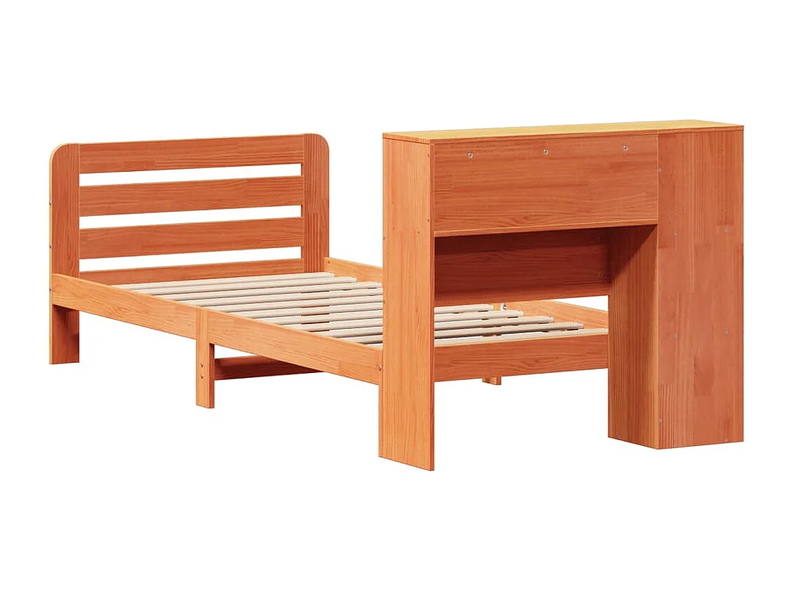 Massivholzbett ohne Matratze Wachsbraun 75x190 cm Kiefernholz