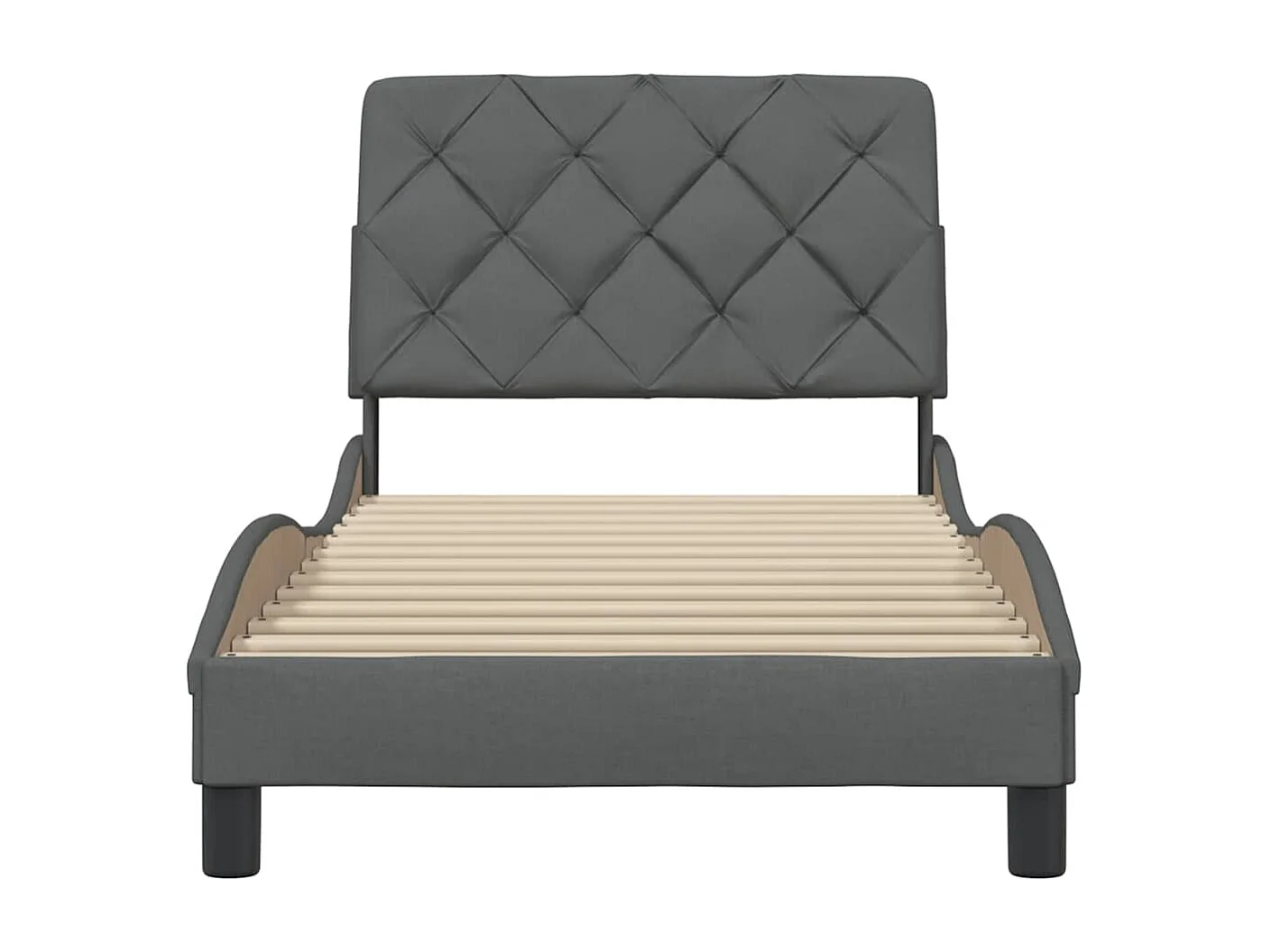 Bettgestell ohne Matratze Dunkelgrau 80x200 cm Stoff