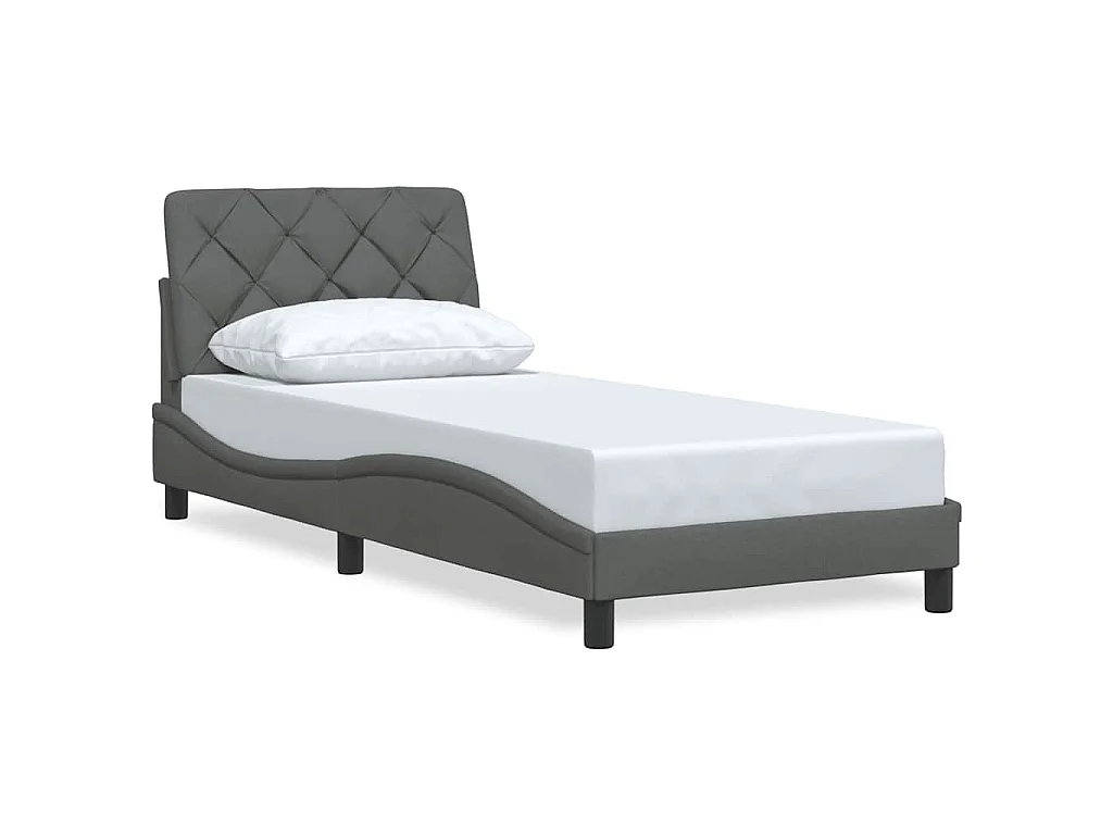 Bettgestell ohne Matratze Dunkelgrau 80x200 cm Stoff