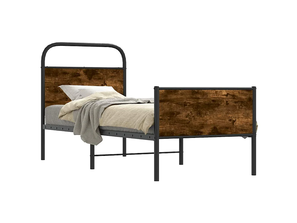 Cadre de lit sans matelas 75x190cm chêne sonoma bois ingénierie