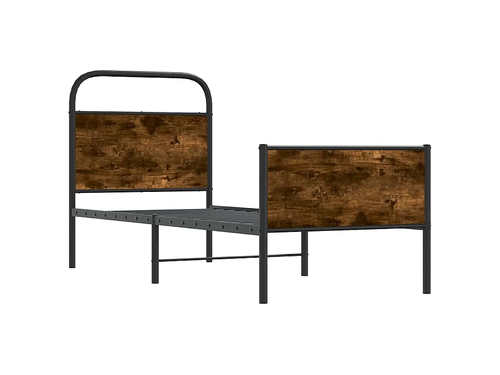 Cadre de lit sans matelas 75x190cm chêne sonoma bois ingénierie