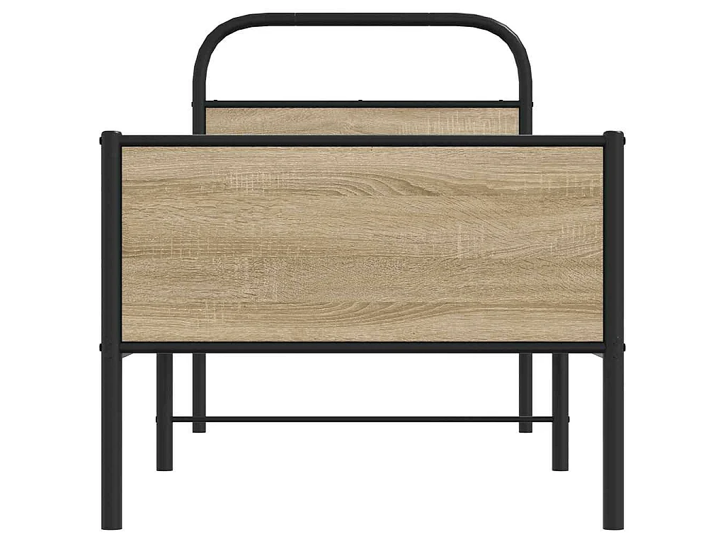 Cadre de lit sans matelas 75x190cm chêne sonoma bois ingénierie