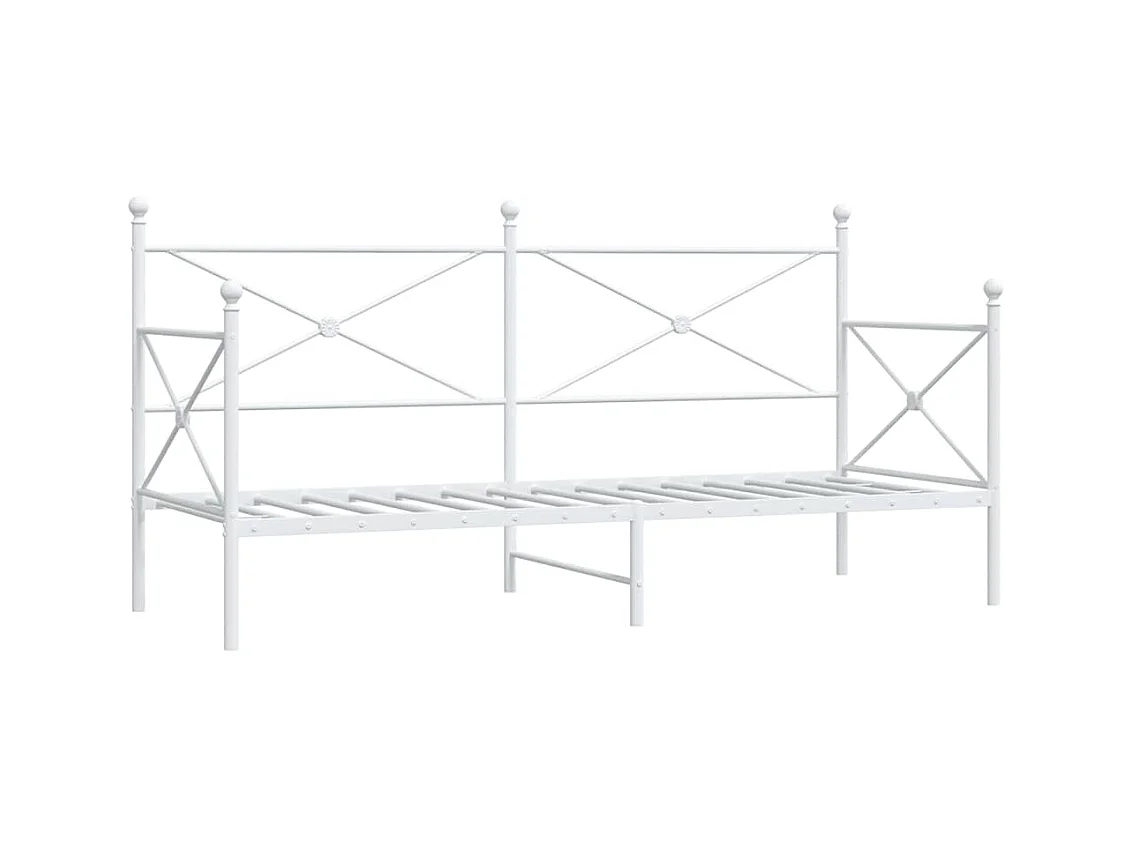 Dormeuse senza Materasso Bianco 80x200 cm in Acciaio