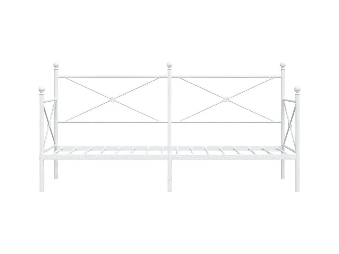 Dormeuse senza Materasso Bianco 80x200 cm in Acciaio