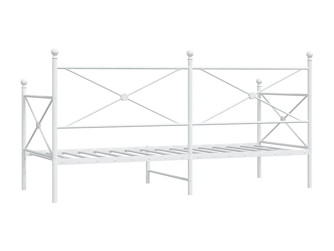 Tagesbett ohne Matratze Weiß 80x200 cm Stahl