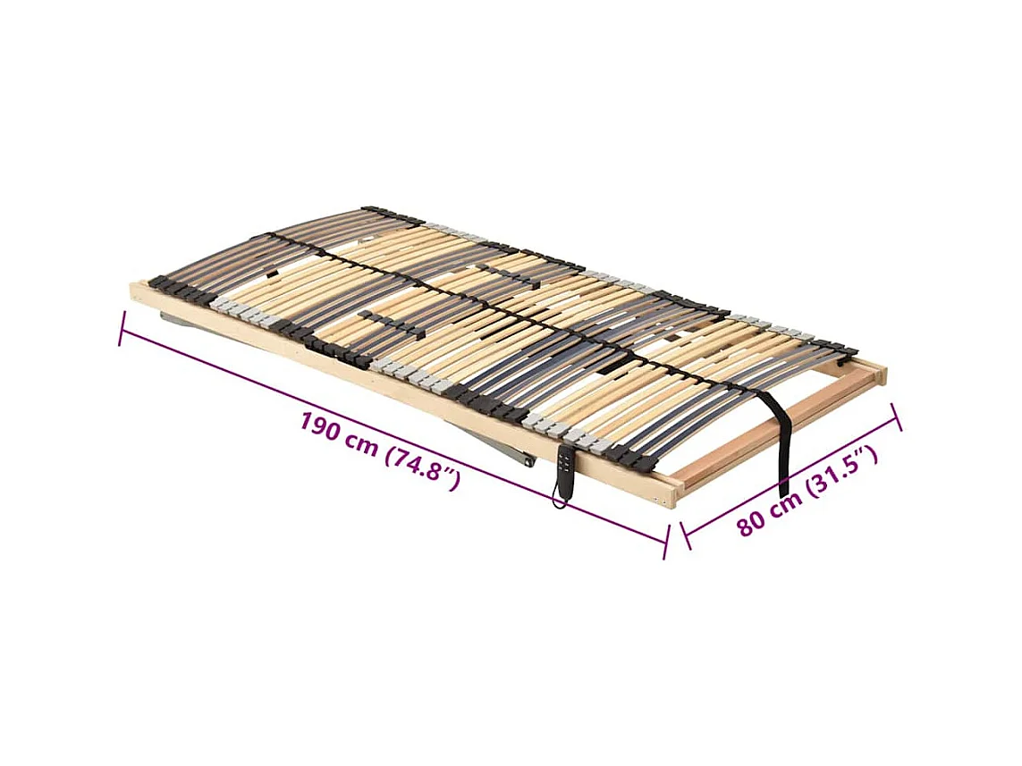 Sommier à lattes Marron 80 x 190 cm Bois de hêtre massif