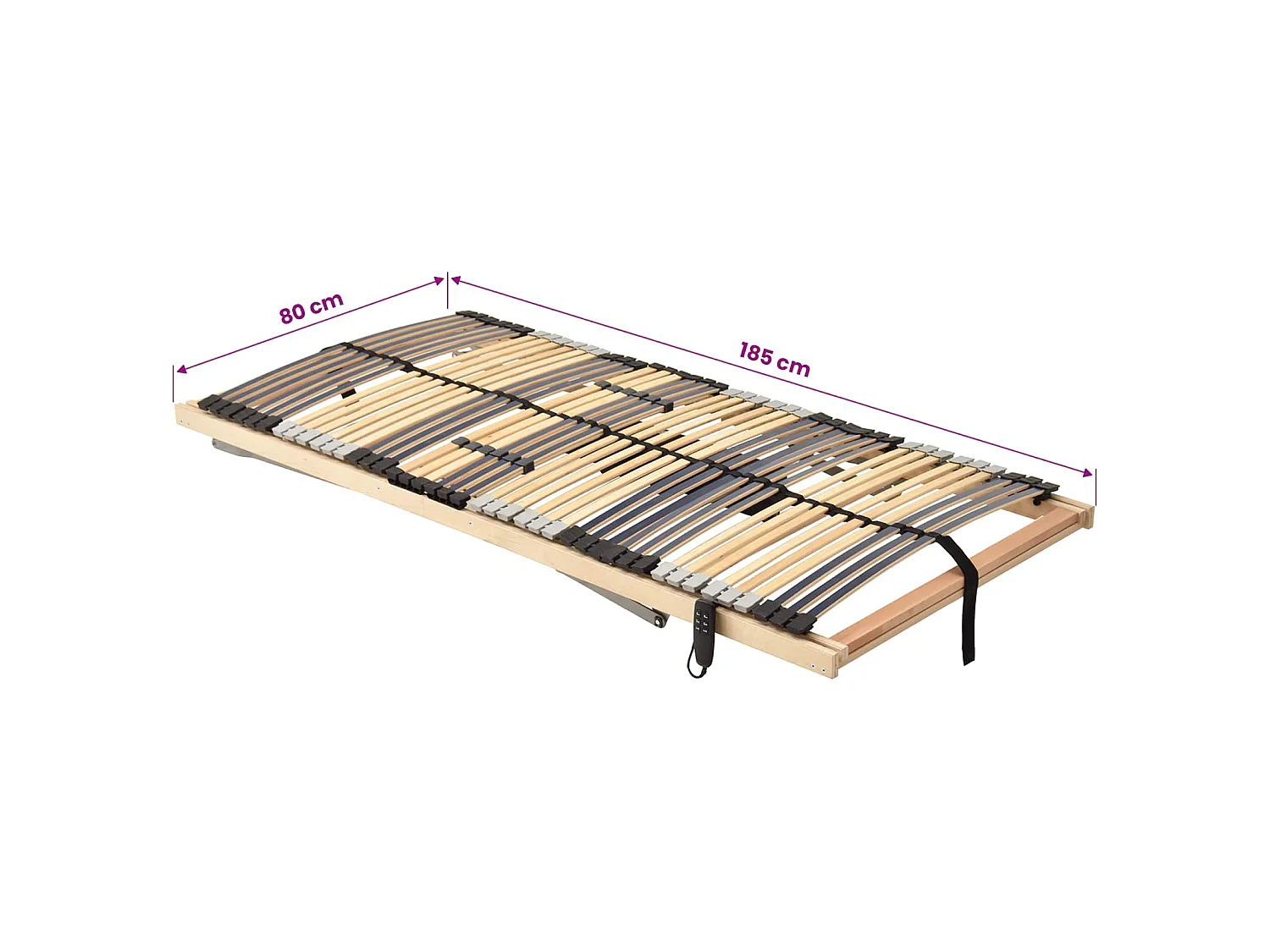 Base a doghe Marrone 80 x 190 cm Legno massello di faggio