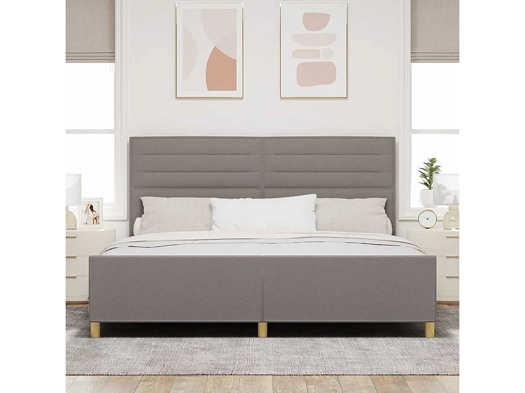 Bedframe met hoofdeinde Taupe 200 x 200 cm Stof