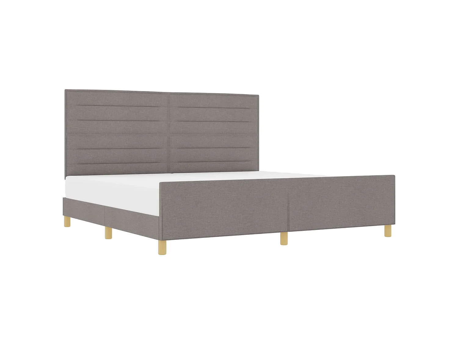 Bedframe met hoofdeinde Taupe 200 x 200 cm Stof