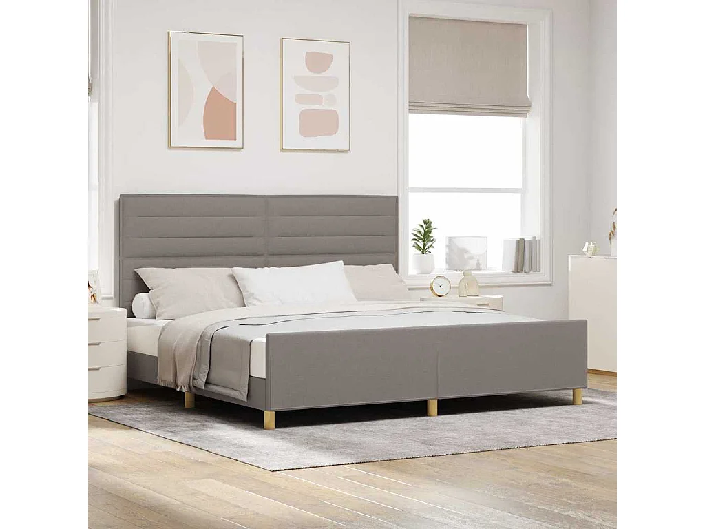 Bedframe met hoofdeinde Taupe 200 x 200 cm Stof