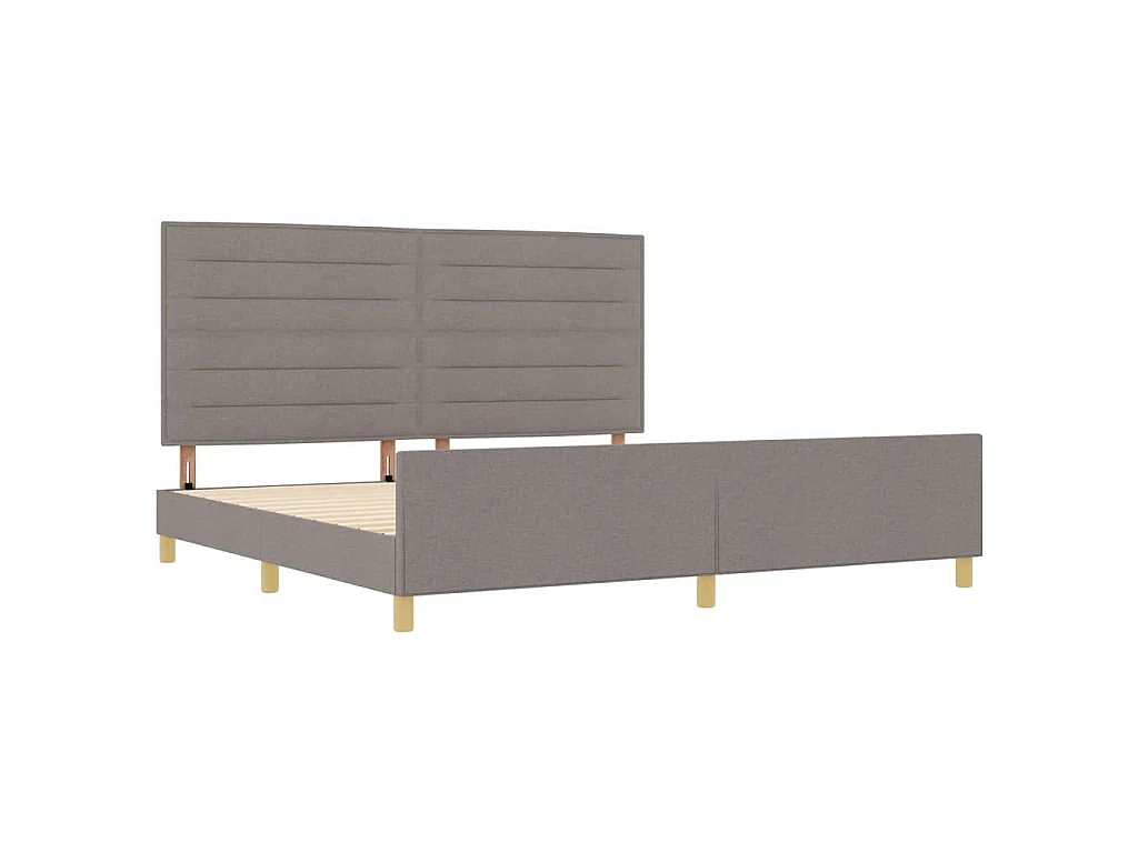 Bedframe met hoofdeinde Taupe 200 x 200 cm Stof