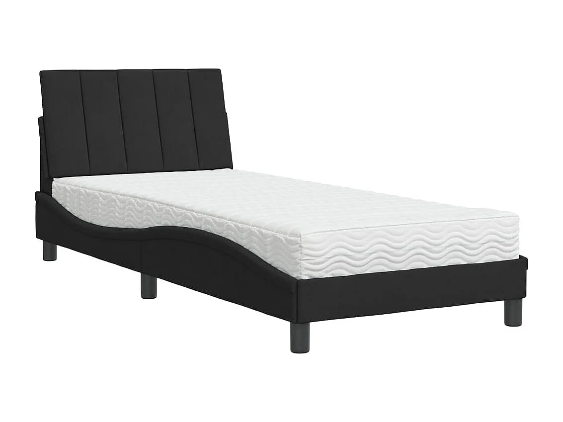 Cama com colchão Hanko 80x200 cm veludo preto