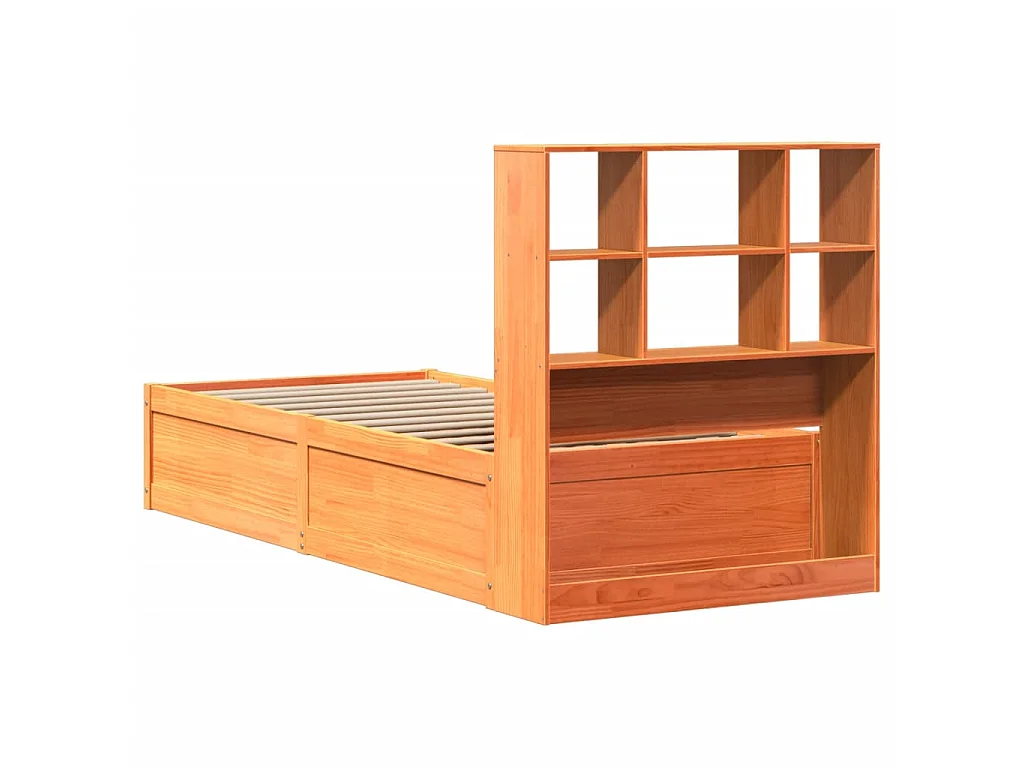 Letto senza Materasso Marrone Cera 75x190 cm in Legno di Pino