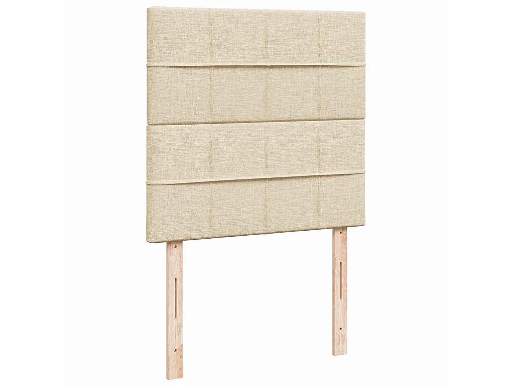 Cadre de lit ottoman avec matelas crème 80x200 cm tissu