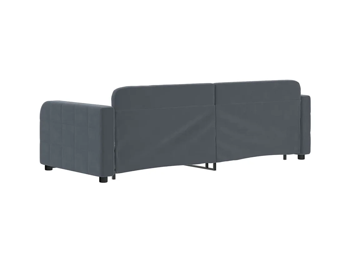 Tagesbett Ausziehbar Dunkelgrau 80x200 cm Samt
