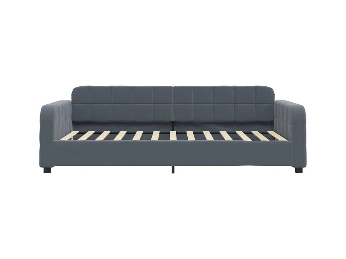 Tagesbett Ausziehbar Dunkelgrau 80x200 cm Samt