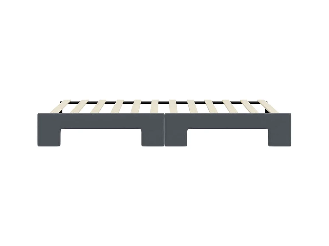 Tagesbett Ausziehbar Dunkelgrau 80x200 cm Samt