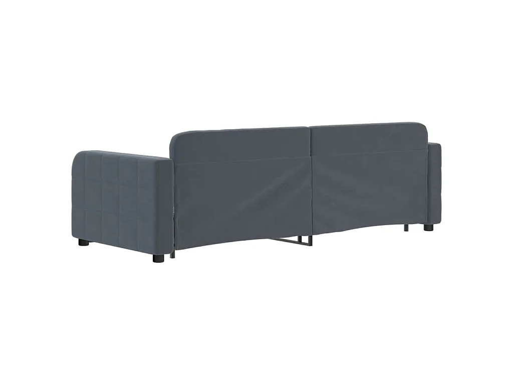 Divano Letto con Letto Estraibile Grigio Scuro 80x200cm Velluto