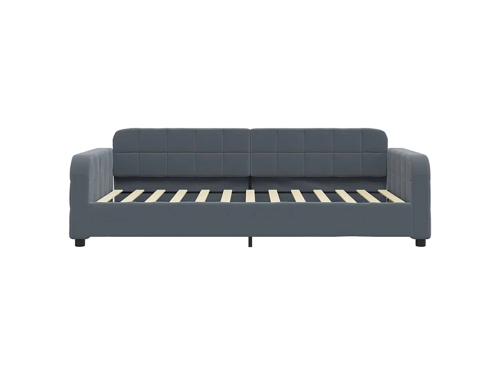 Divano Letto con Letto Estraibile Grigio Scuro 80x200cm Velluto