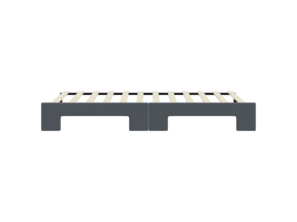 Divano Letto con Letto Estraibile Grigio Scuro 80x200cm Velluto
