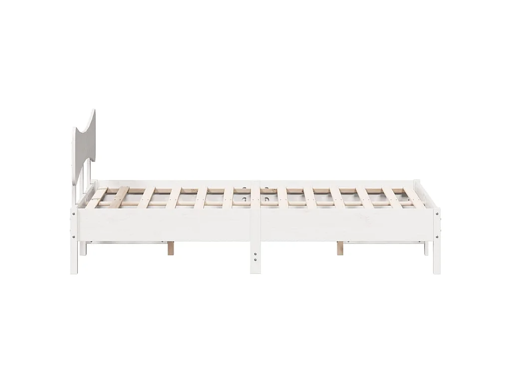Bedframe zonder matras massief grenenhout wit 135x190 cm