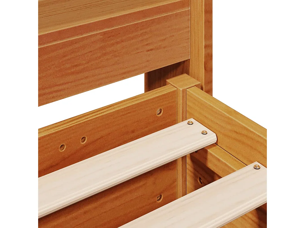 Letto senza Materasso Marrone Cera 135x190 cm in Legno di Pino