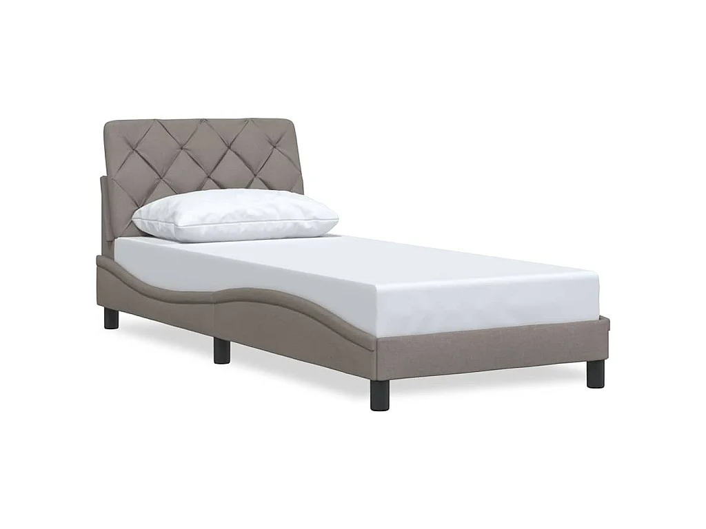 Estructura de cama sin colchón tela gris taupe 80x200 cm