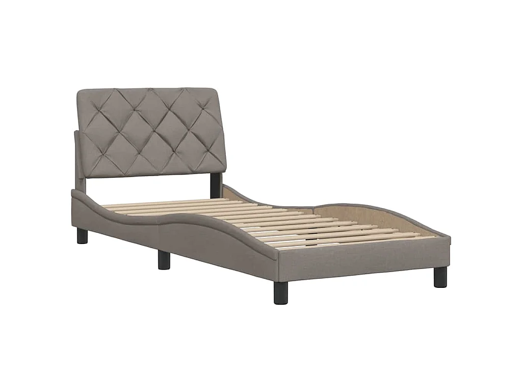 Estructura de cama sin colchón tela gris taupe 80x200 cm