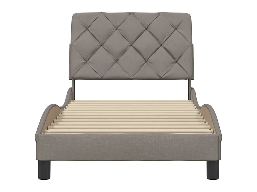 Estructura de cama sin colchón tela gris taupe 80x200 cm