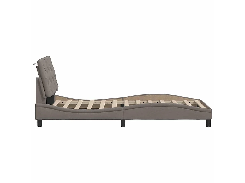 Estructura de cama sin colchón tela gris taupe 80x200 cm