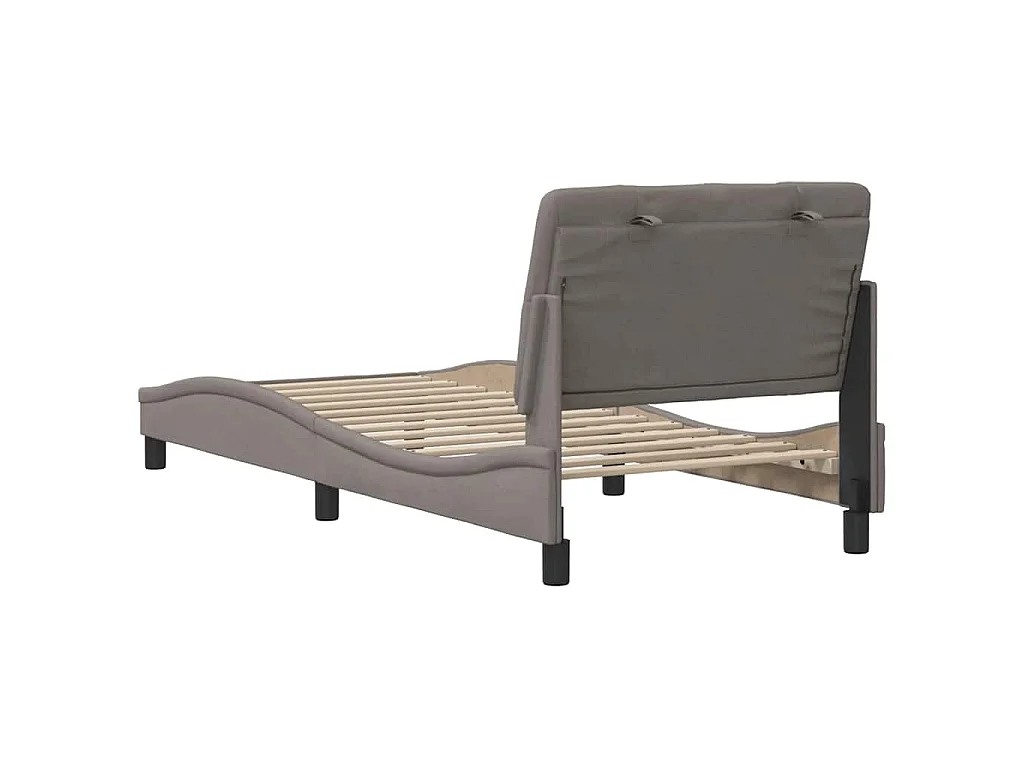 Estructura de cama sin colchón tela gris taupe 80x200 cm