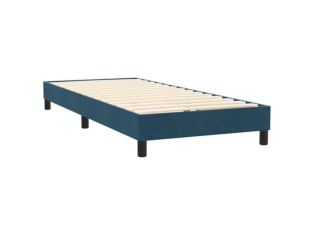 Giroletto a Molle con Materasso Blu Scuro 80x220 cm Velluto